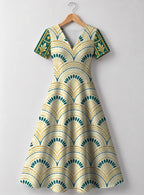 "Pepeo" V Neck Midi Dress