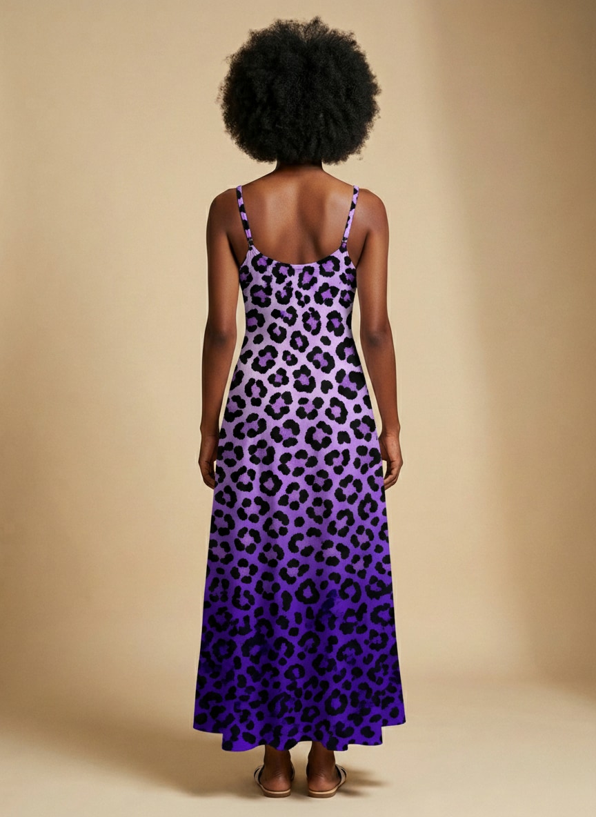 "Unstoppable" Amethyst Leopard Maxi Dress