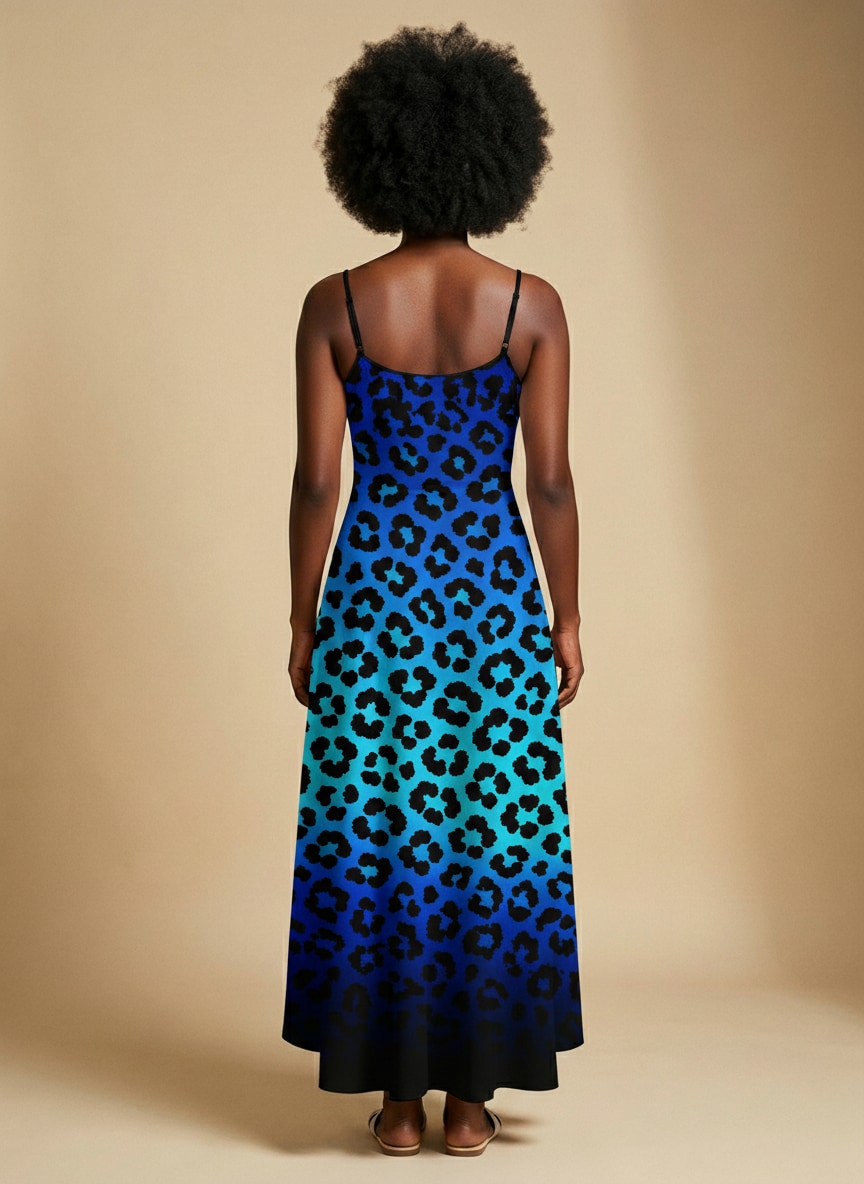 "Unstoppable" Sapphire Leopard Maxi Dress