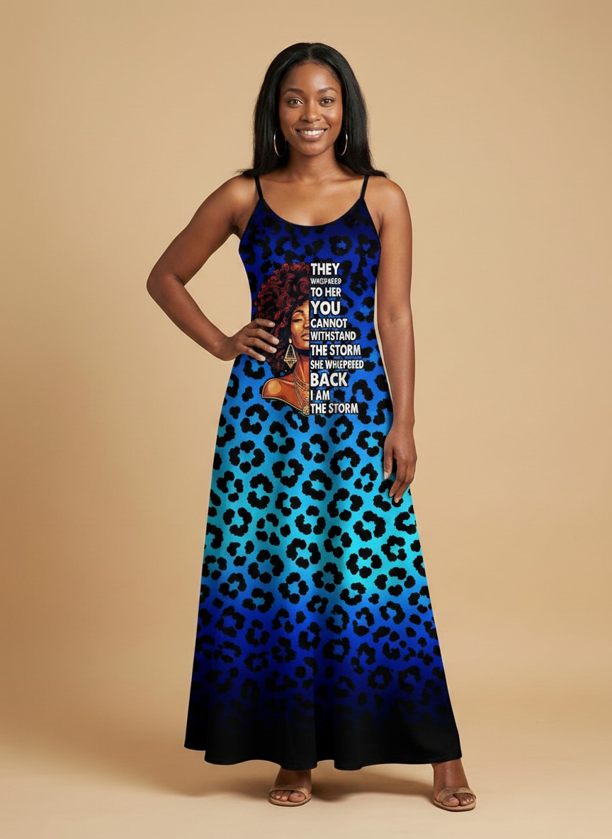 "Unstoppable" Sapphire Leopard Maxi Dress