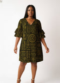 "Lamu" Stacked Ruffle Sleeve Dress