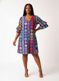 "Oshun Zamani" Stacked Ruffle Sleeve Dress