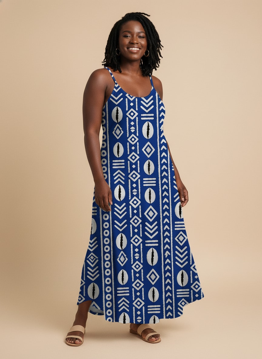"Oshun" Royal Blue Maxi Dress