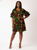"Nairobi" Stacked Ruffle Sleeve Dress