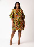 "Kumasi" Stacked Ruffle Sleeve Dress