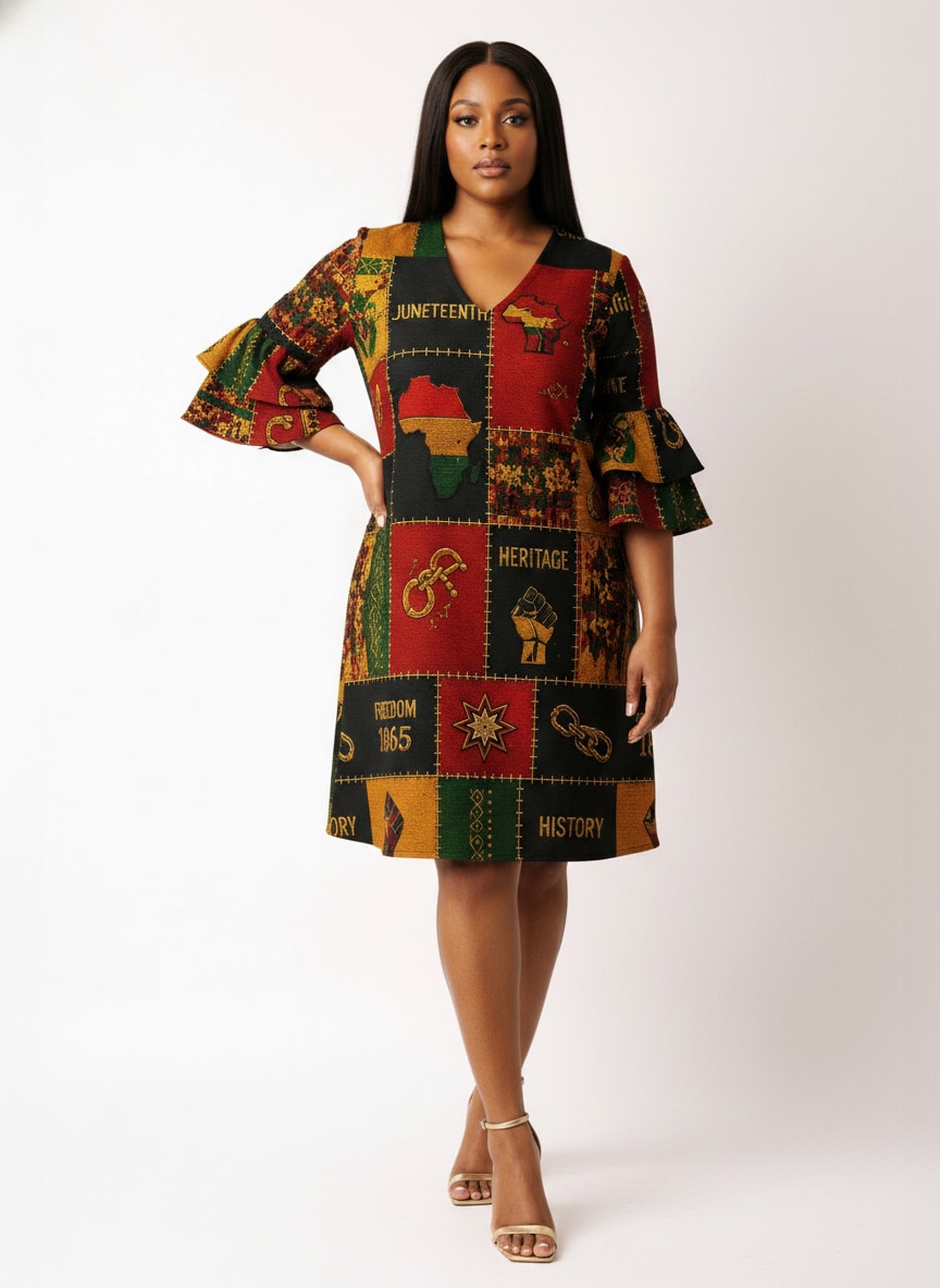 "Kumbuka" Stacked Ruffle Sleeve Dress