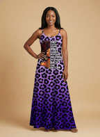 "Unstoppable" Amethyst Leopard Maxi Dress