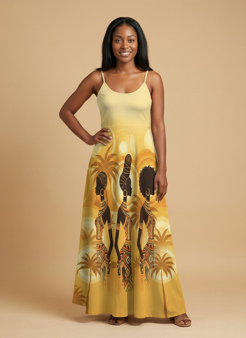 Ancestral Flame Maxi Dress