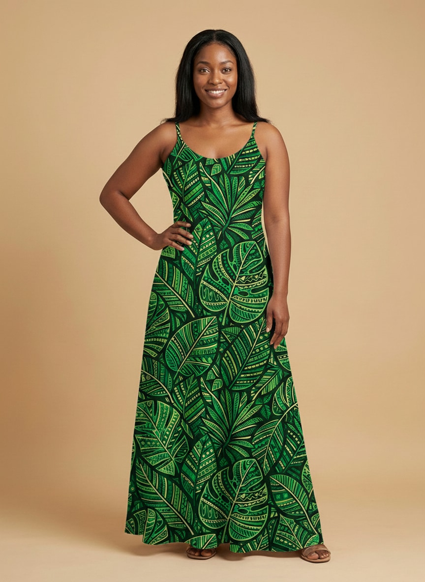 "Asili" Emerald Maxi Dress