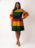 "Accra" Stacked Ruffle Sleeve Dress