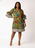 "Taji" Stacked Ruffle Sleeve Dress