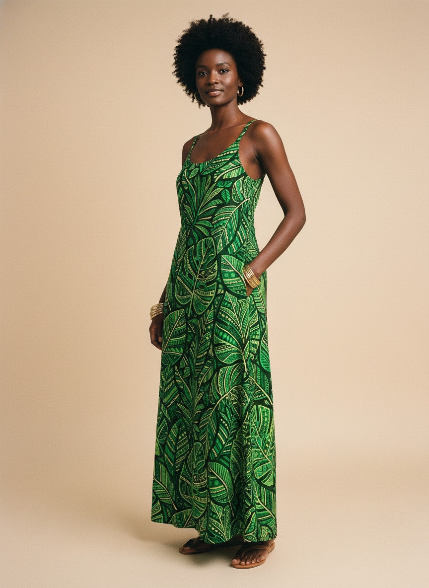 "Asili" Emerald Maxi Dress