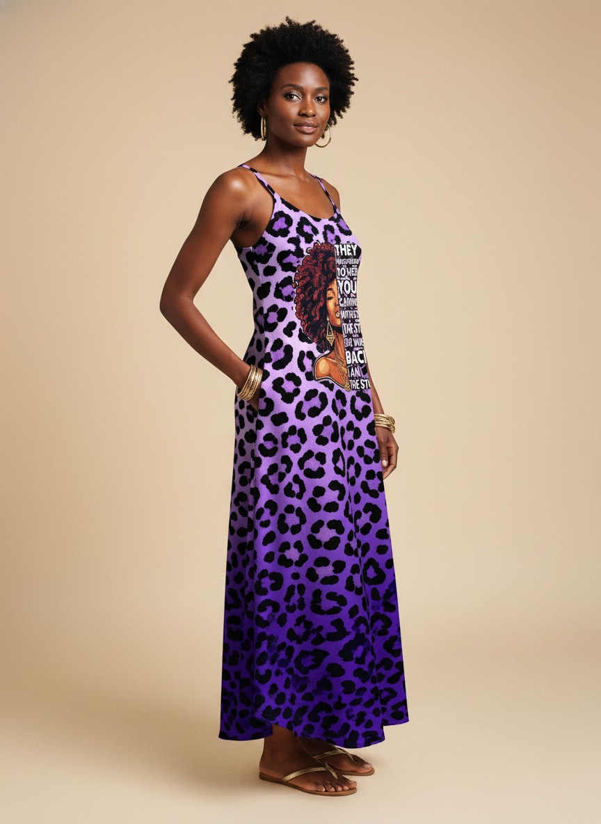 "Unstoppable" Amethyst Leopard Maxi Dress