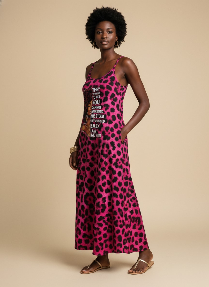 "Unstoppable" Pink Leopard Maxi Dress