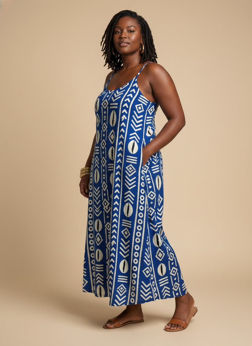 "Oshun" Royal Blue Maxi Dress