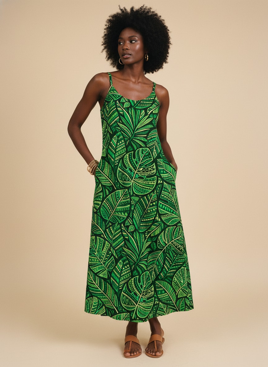 "Asili" Emerald Maxi Dress Promo