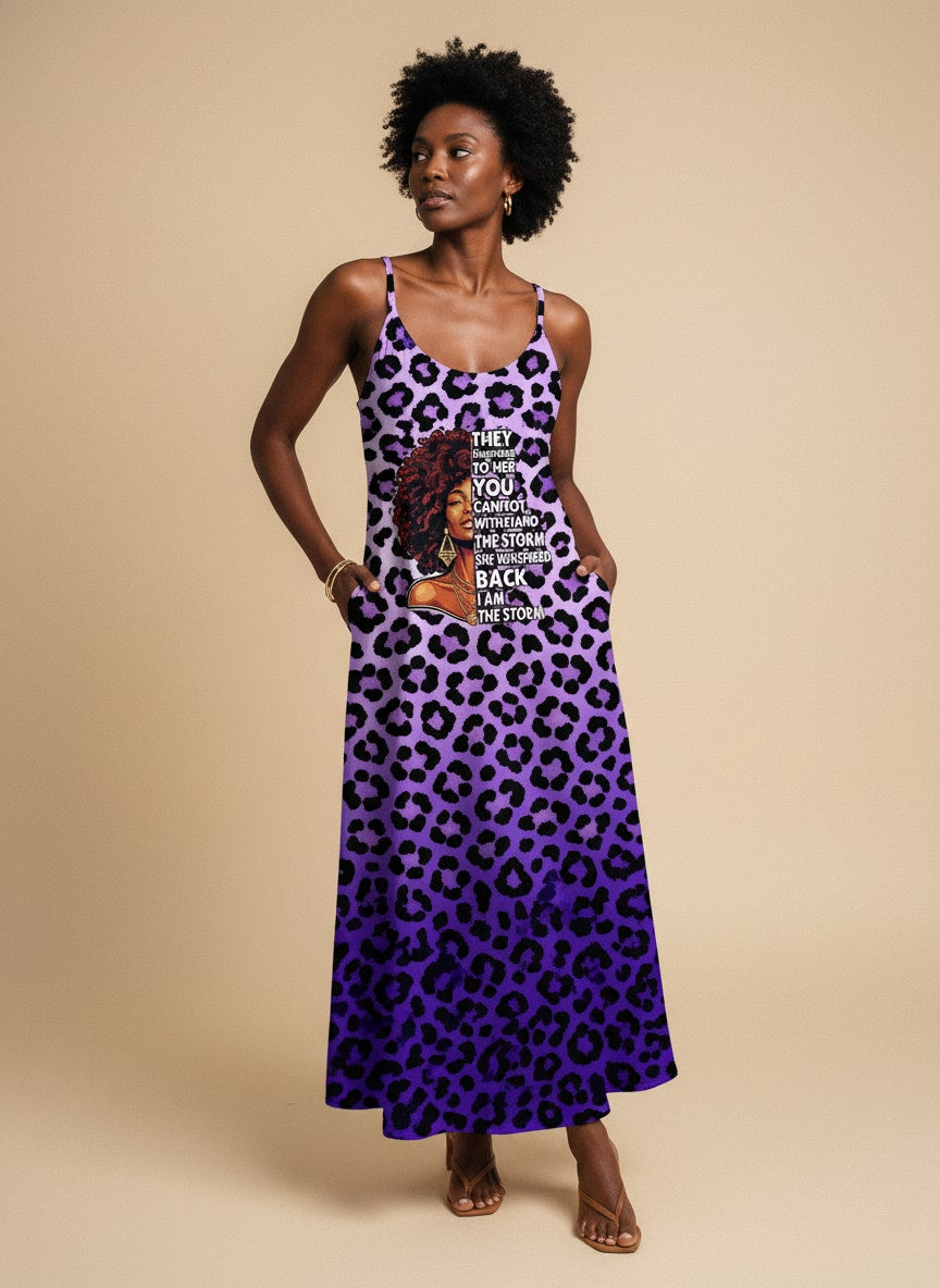 "Unstoppable" Amethyst Leopard Maxi Dress