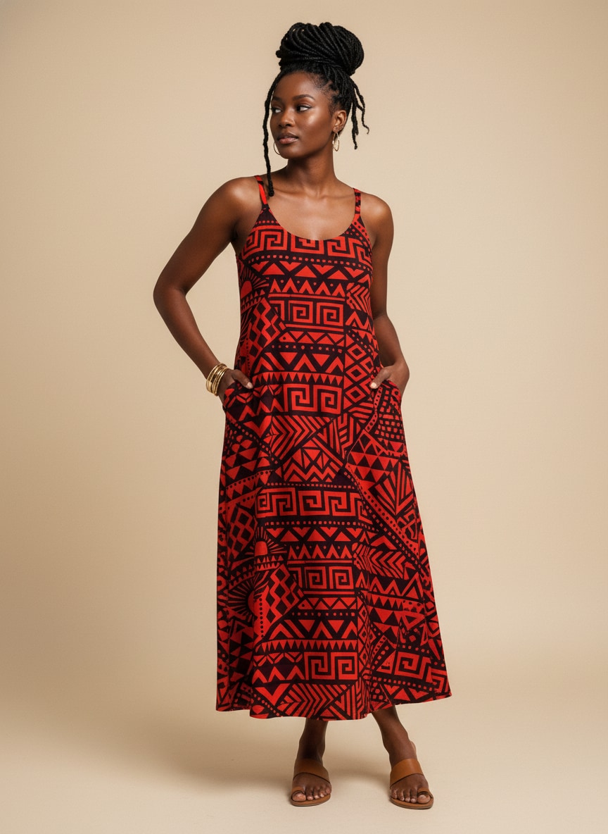 "Shaka" Burgundy Maxi Dress