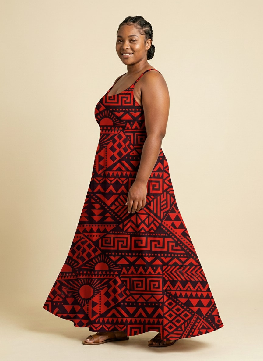 "Shaka" Burgundy Maxi Dress