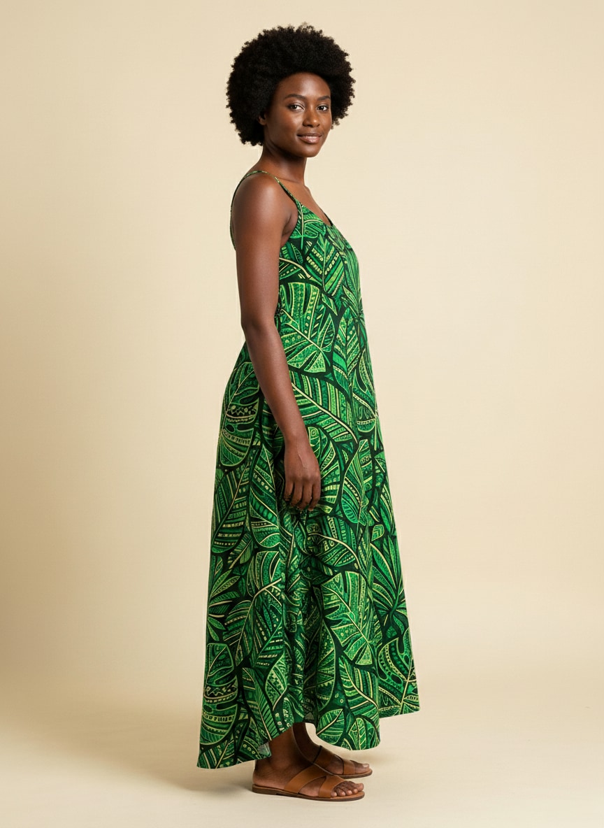 "Asili" Emerald Maxi Dress