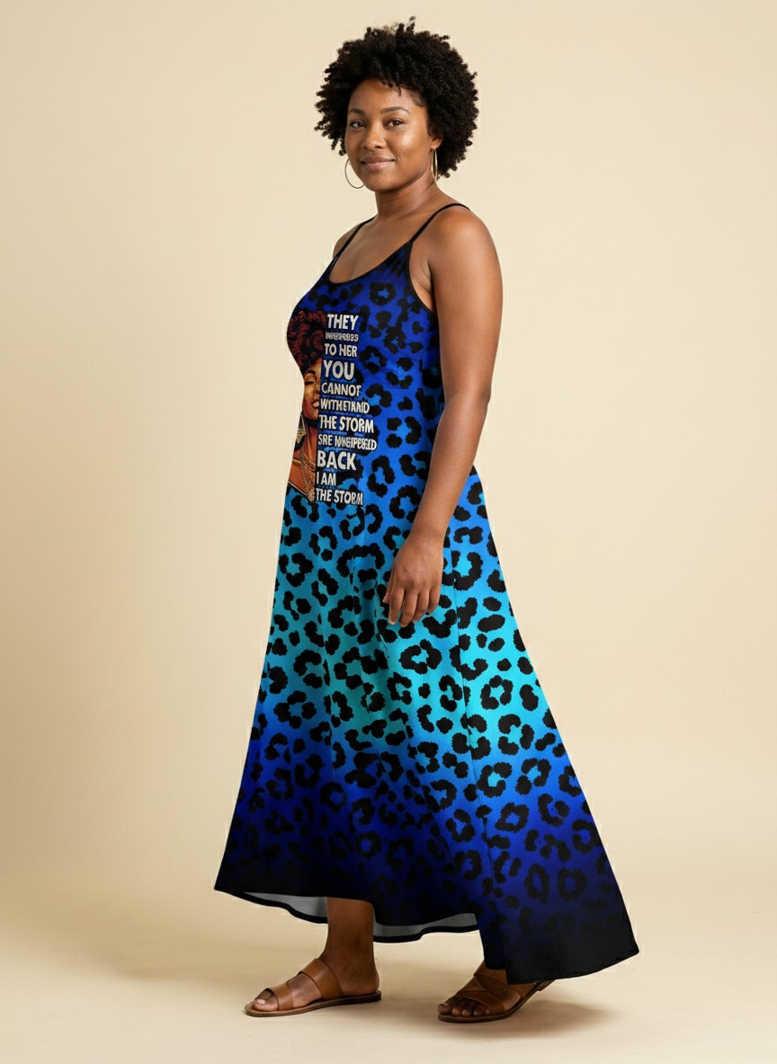 "Unstoppable" Sapphire Leopard Maxi Dress