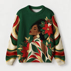 "Poinsettia" Christmas Sweatshirt — front view