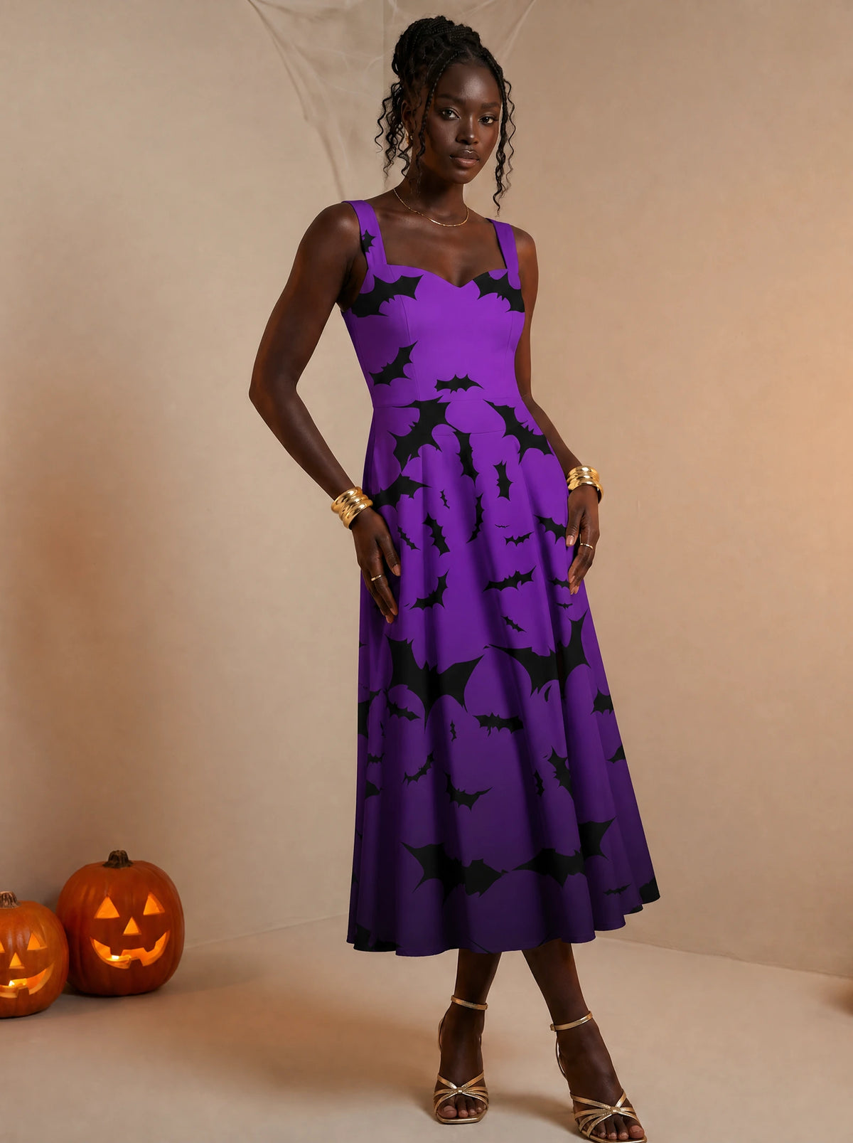 "Popo" Halloween Corset Dress — three-quarter view on model