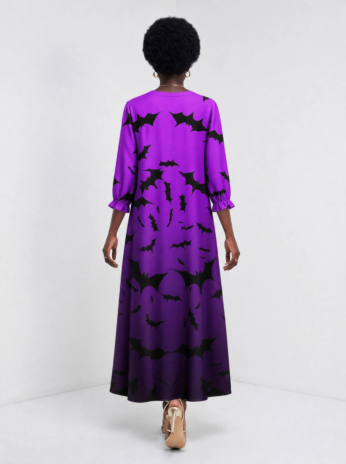 "Popo" Halloween Long Sleeve Maxi Dress — side