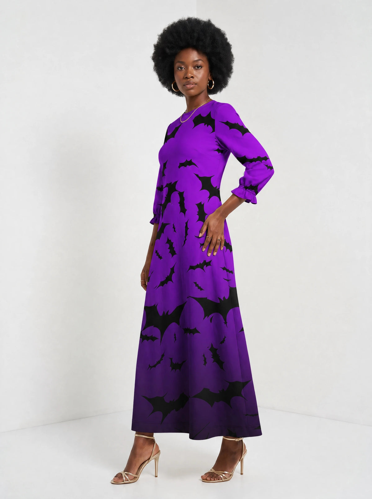 "Popo" Halloween Long Sleeve Maxi Dress — full body