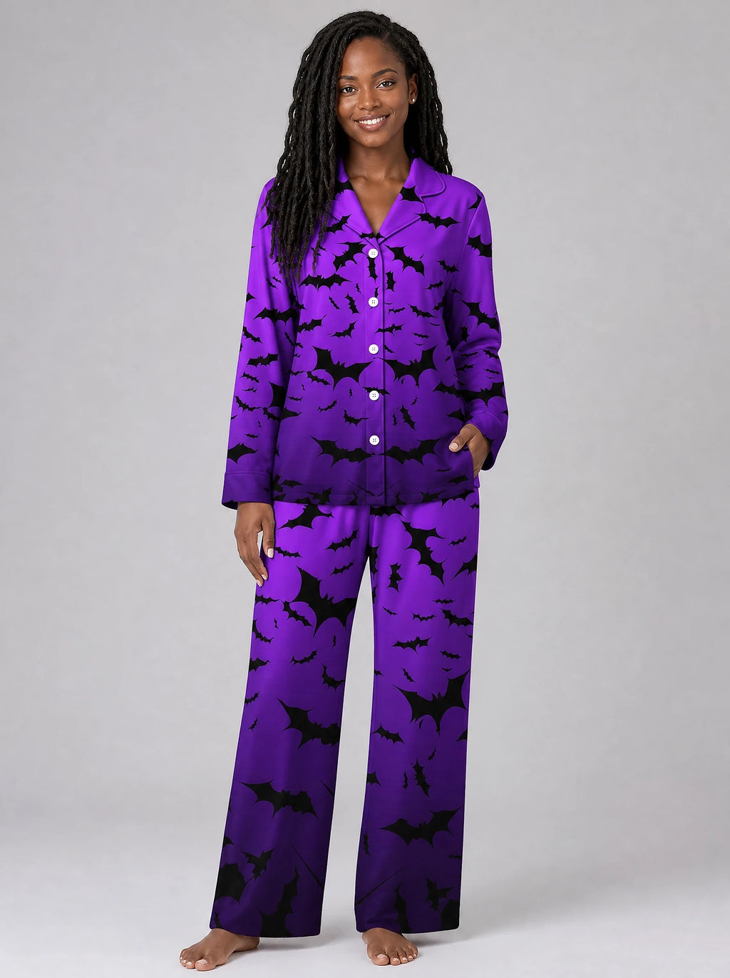 "Popo" Halloween Pajama Set — front view on model