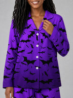"Popo" Halloween Pajama Set — close-up on model
