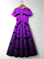 "Popo" Halloween Short Sleeve Maxi Dress