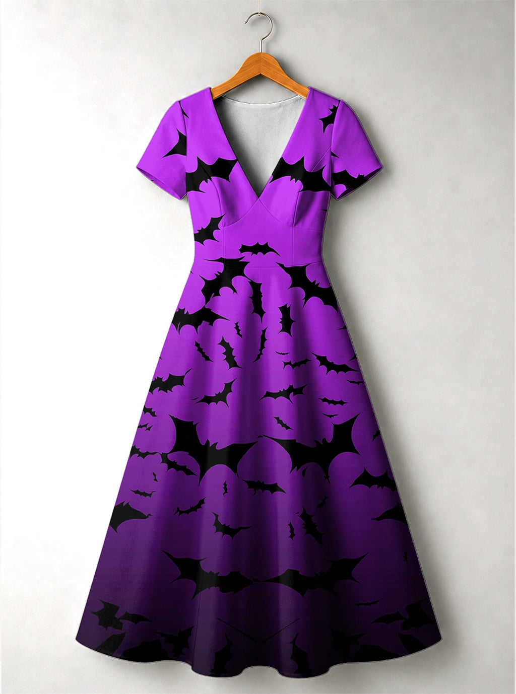 "Popo" Halloween Short Sleeve Maxi Dress