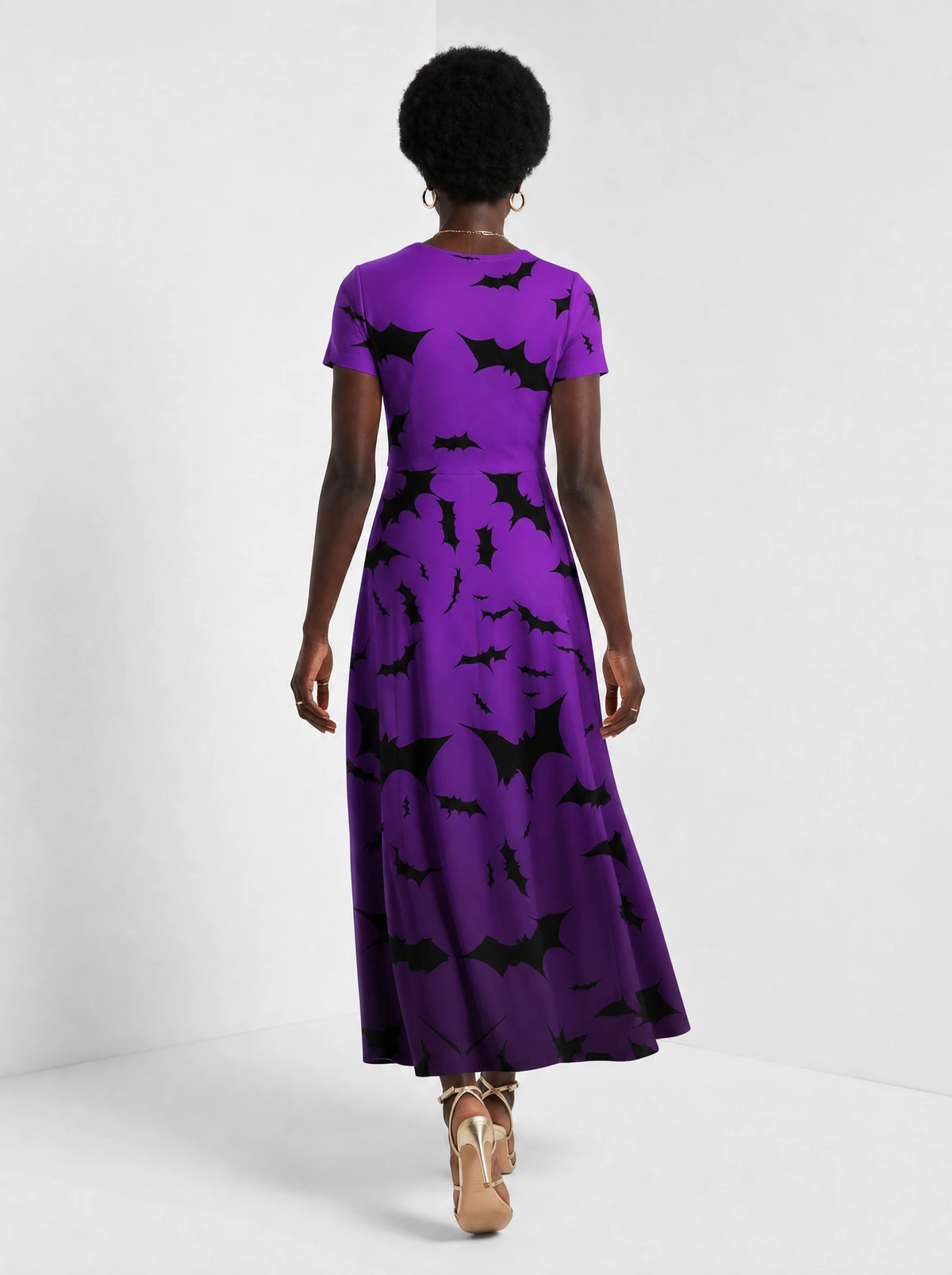 "Popo" Halloween Short Sleeve Maxi Dress — side