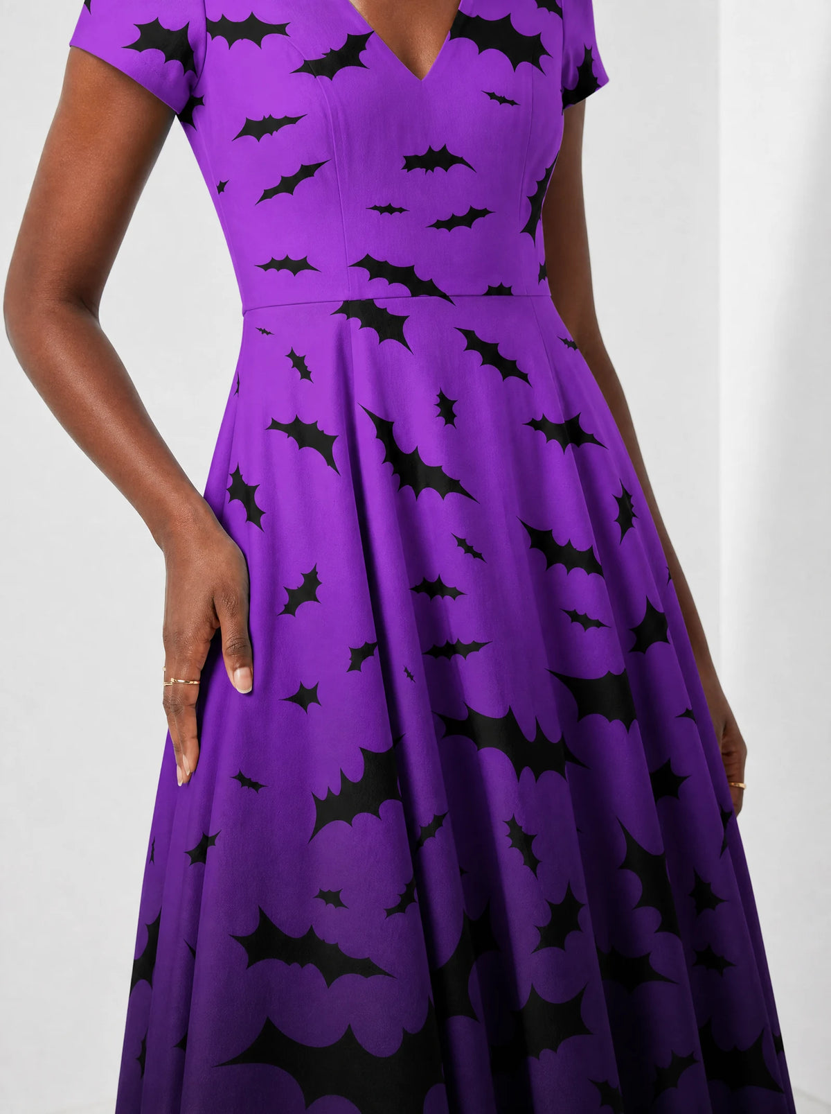 "Popo" Halloween Short Sleeve Maxi Dress — back