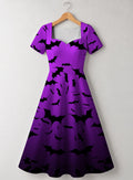 "Popo" Halloween V Neck Midi Dress
