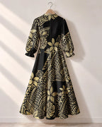 "Pualani" Long Puff Sleeve Dress