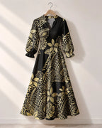 "Pualani" Long Puff Sleeve Dress