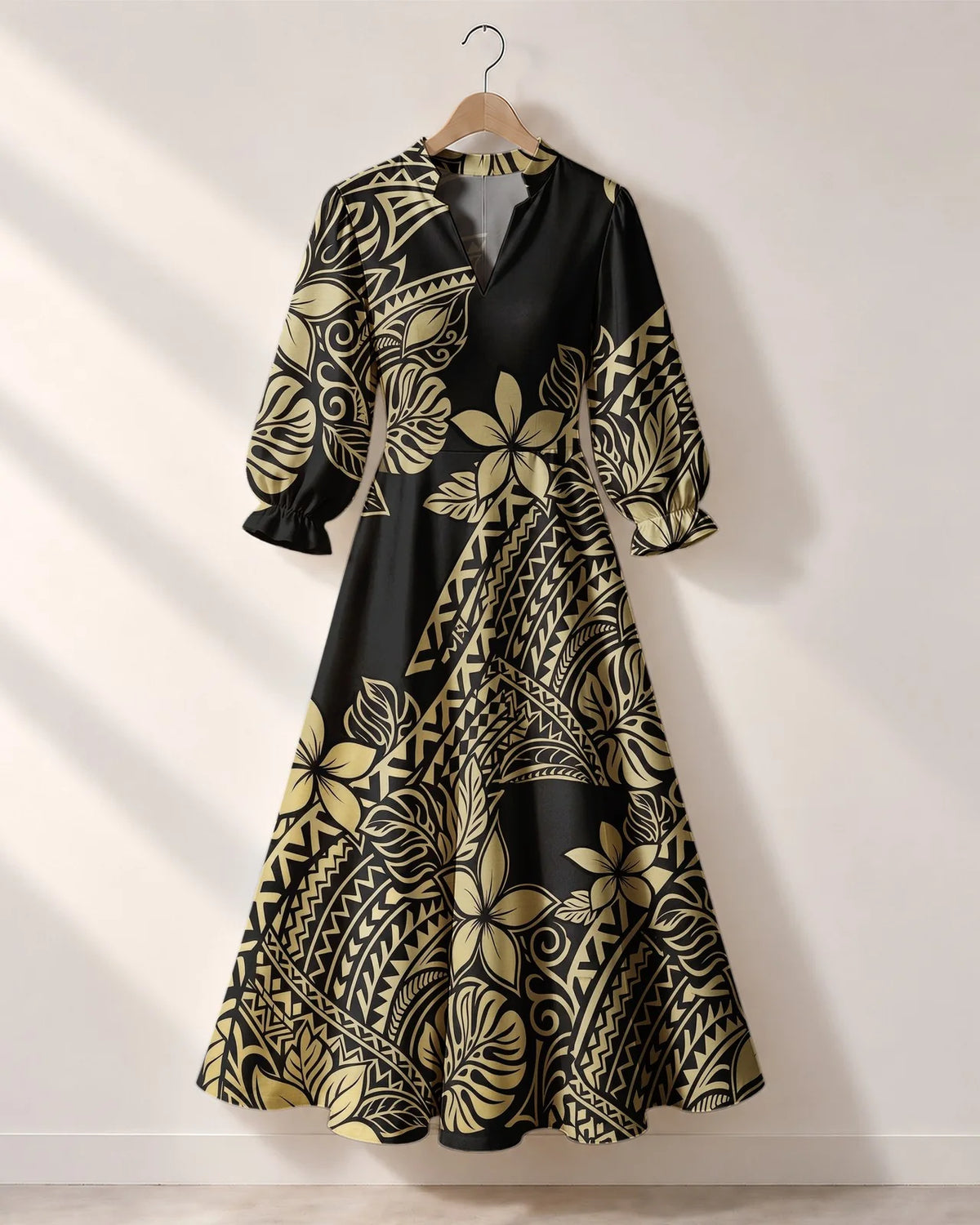 "Pualani" Long Puff Sleeve Dress