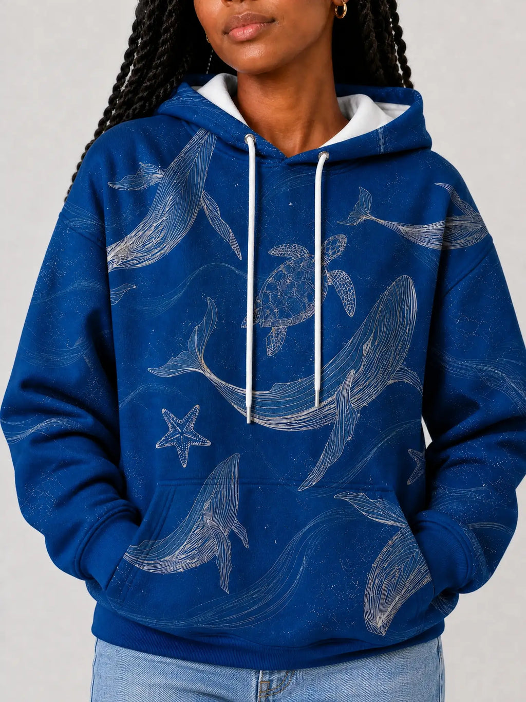 "Pwani" Hoodie — close-up on model