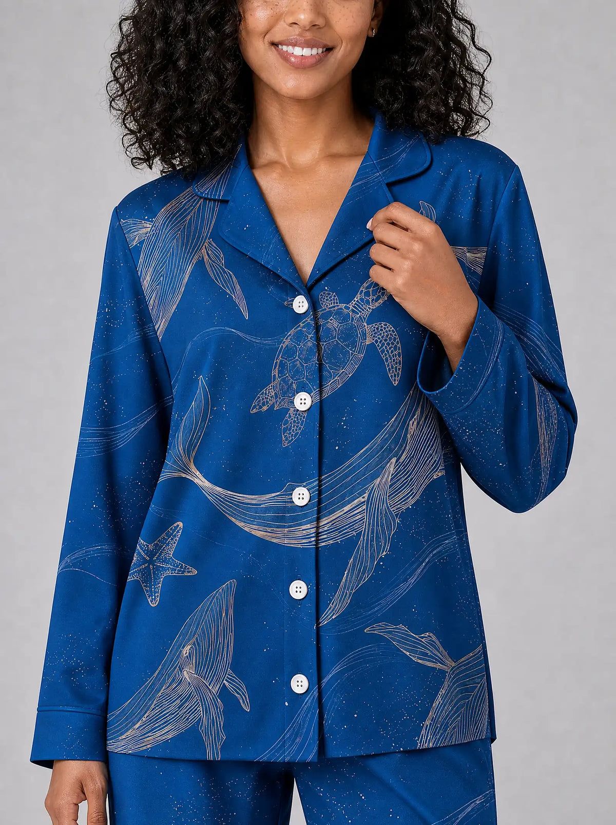 "Pwani" Pajama Set — close-up on model