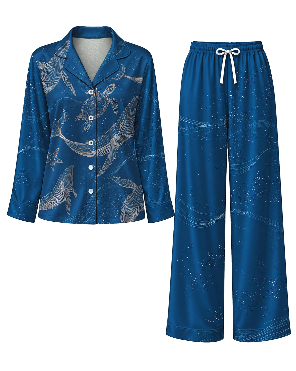 "Pwani" Pajama Set — flat lay of the shirt and pants