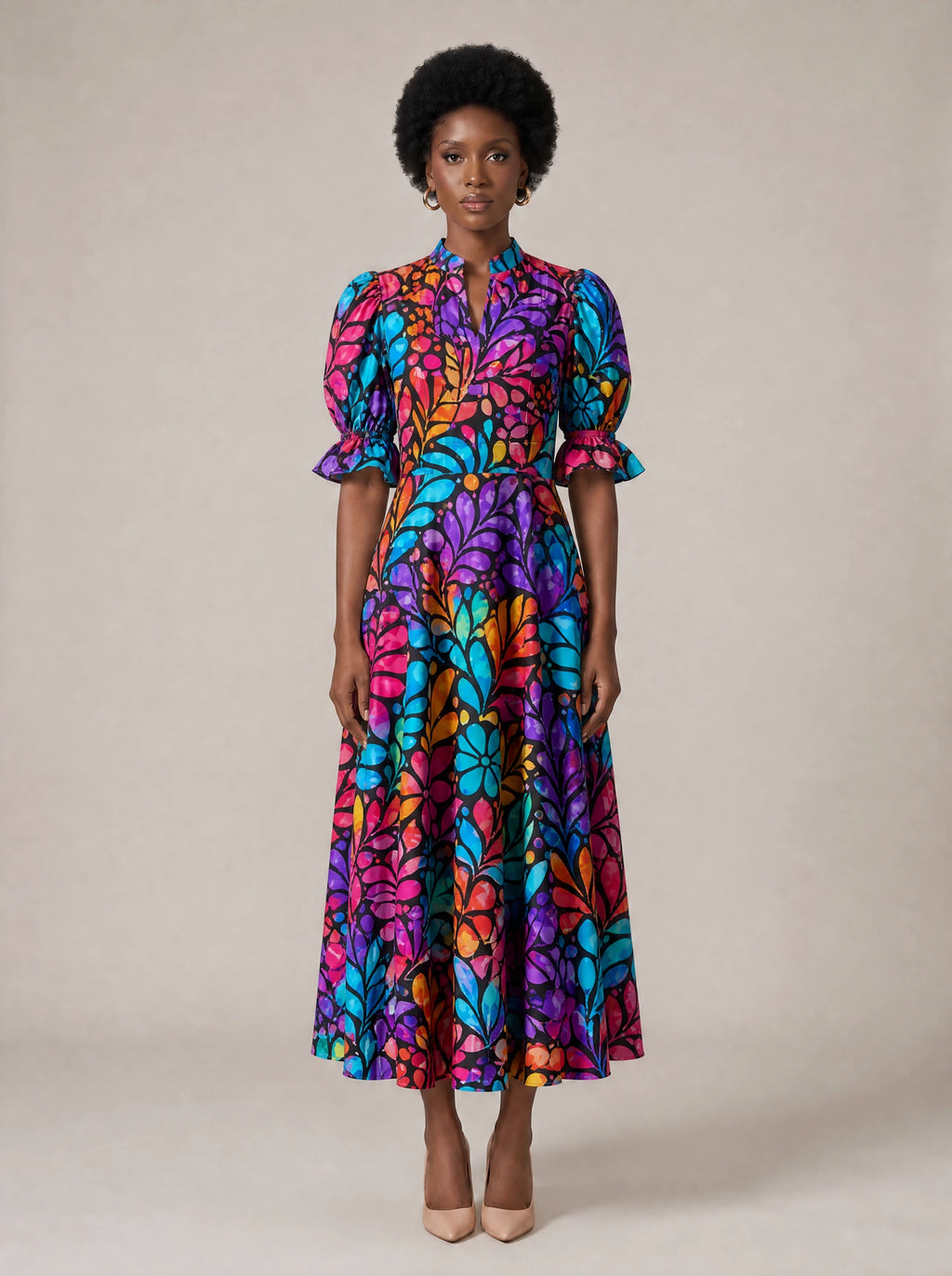 "Rangi" Puff Sleeve Dress