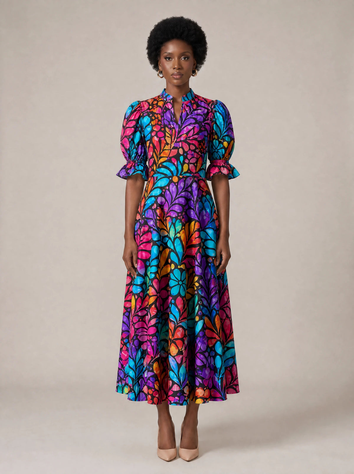 "Rangi" Puff Sleeve Dress