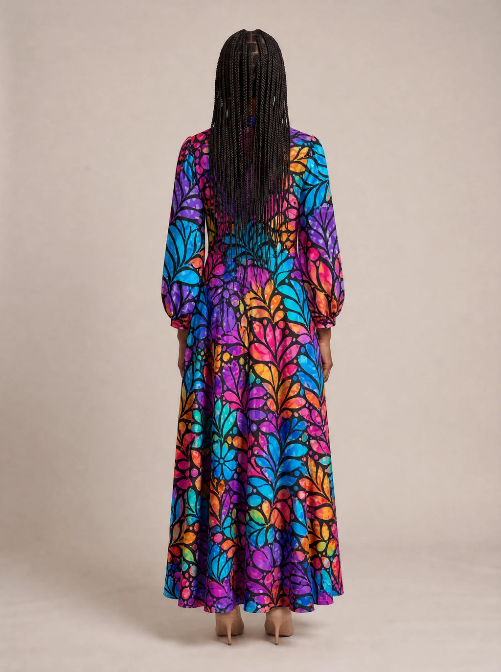 "Rangi" Puff Sleeve Maxi Dress