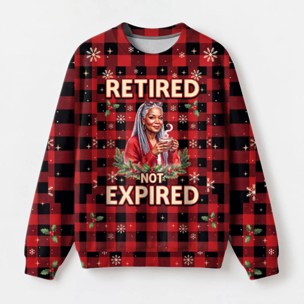 "Retired" Christmas Sweatshirt — front view