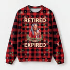 "Retired" Christmas Sweatshirt — front view