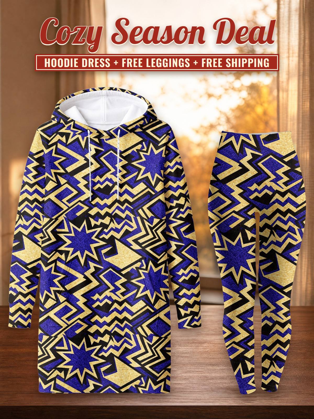 Royal Blue Sheba Hoodie Dress & Leggings Deal – Cozy Season Deal: hoodie dress + free leggings + free shipping