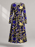 "Royal Blue Sheba" Viscose Midi Dress