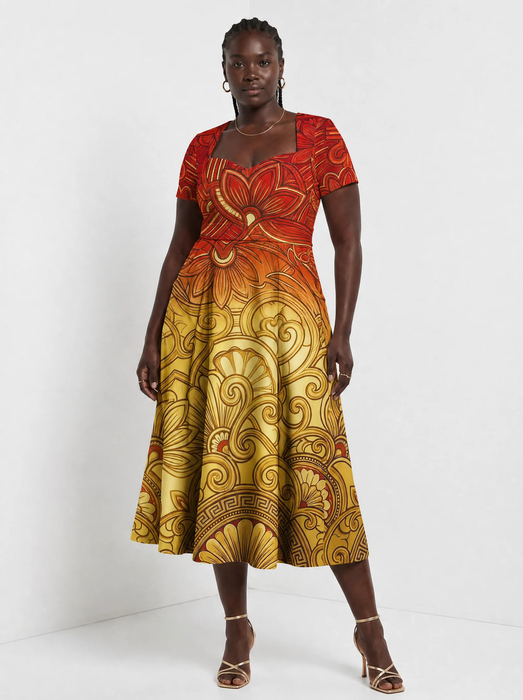 "Rubi" Sweetheart Midi Dress